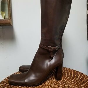 NWOB CHARLES DAVID Tall Heeled Leather Boots~MINT!